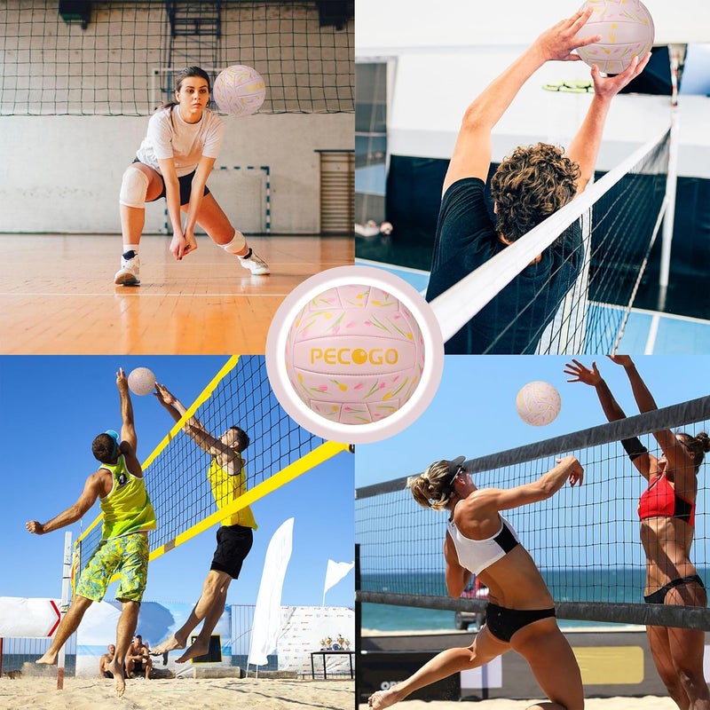 PECOGO Volleyball Size 5 PU Leather Soft Indoor Outdoor Volleyballs Sports Training Game Play Ball for Beginner, Teenager, Adult, 8.2 - Image 4